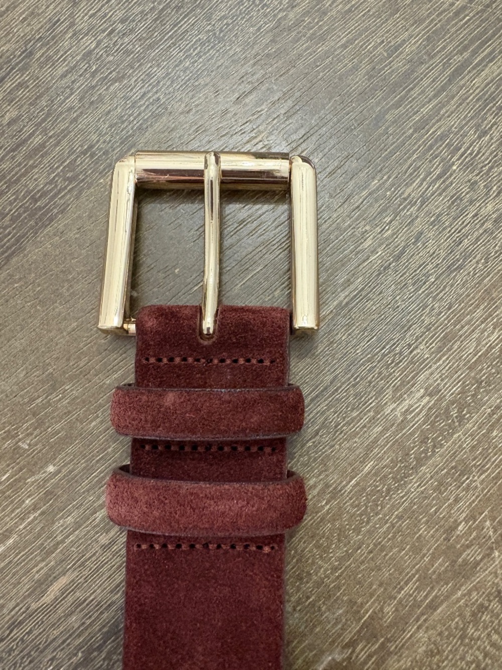 J. Crew Suede roller-buckle belt Size Medium Color Warm Walnut - Picture 3 of 6